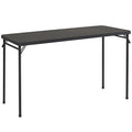 Bridgeport Essentials 20" x 48" Black Folding Table Vinyl Top Steel Frame