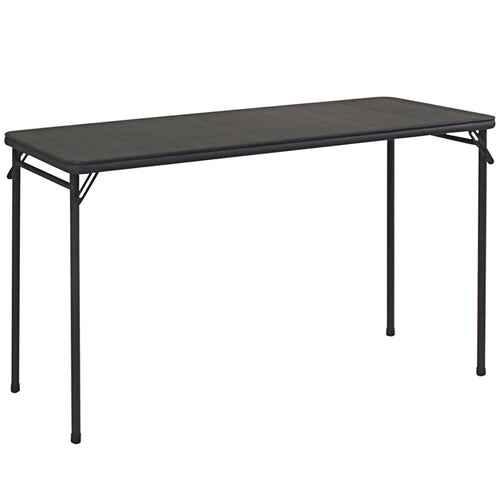 Bridgeport Essentials 20" x 48" Black Folding Table Vinyl Top Steel Frame