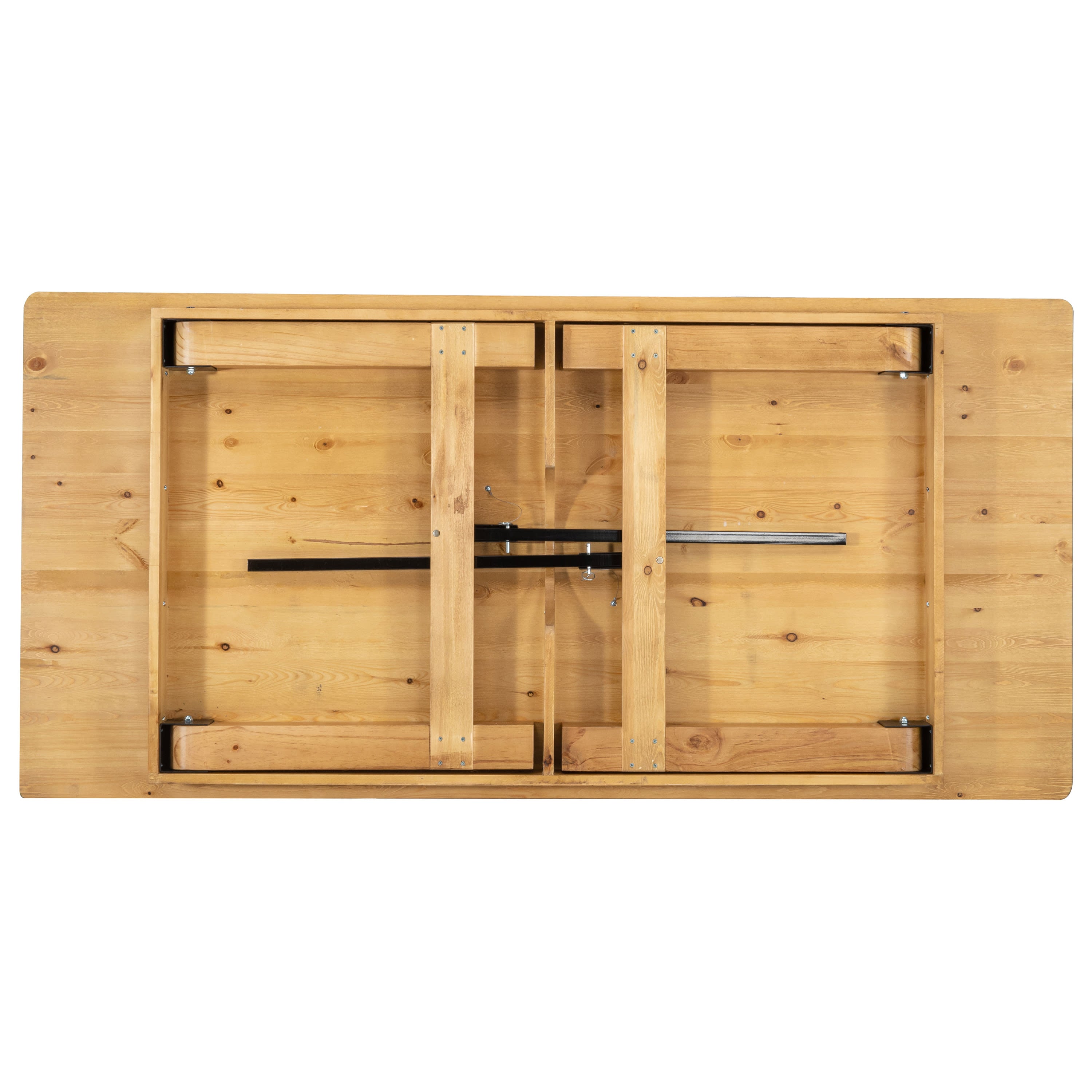 FLASH HERCULES Series 7' x 40" Rectangular Solid Pine Folding Farm Table