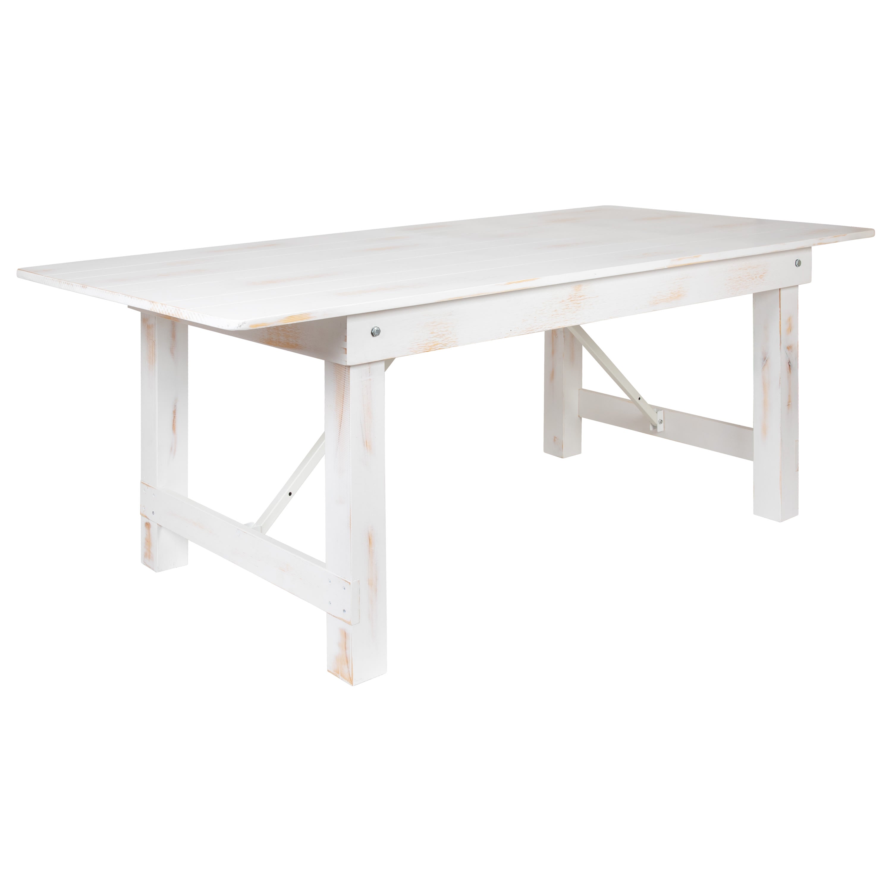 FLASH HERCULES Series 7' x 40" Rectangular Solid Pine Folding Farm Table