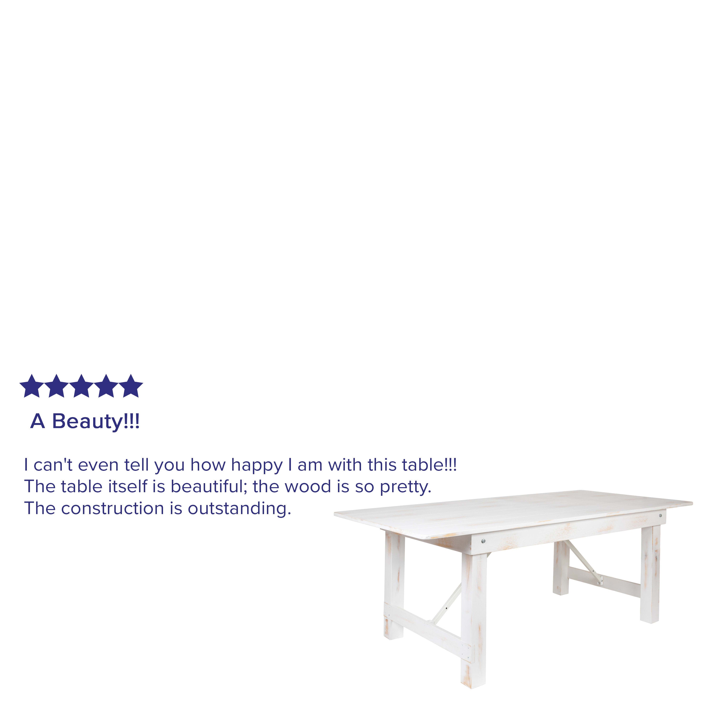 FLASH HERCULES Series 7' x 40" Rectangular Solid Pine Folding Farm Table
