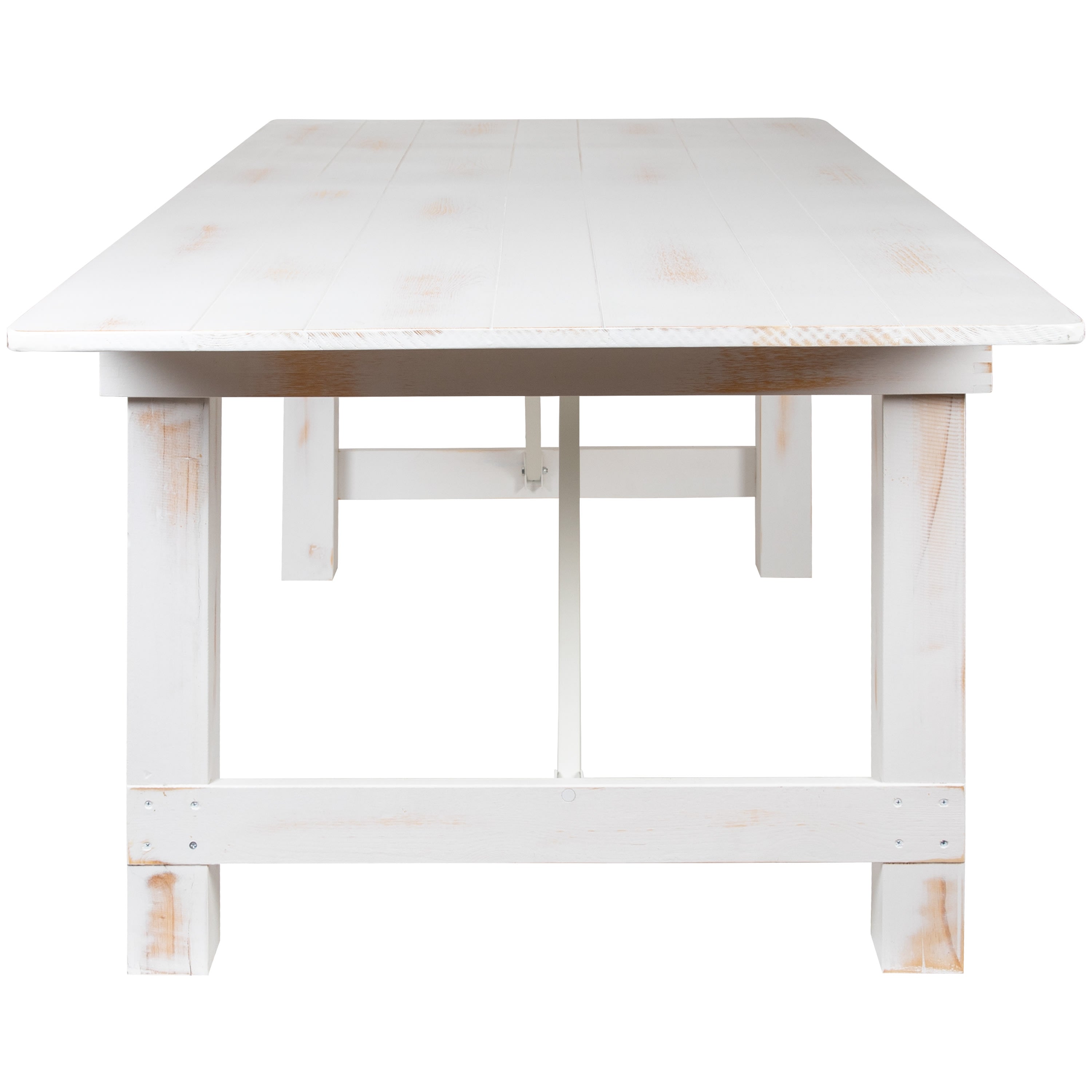 FLASH HERCULES Series 7' x 40" Rectangular Solid Pine Folding Farm Table
