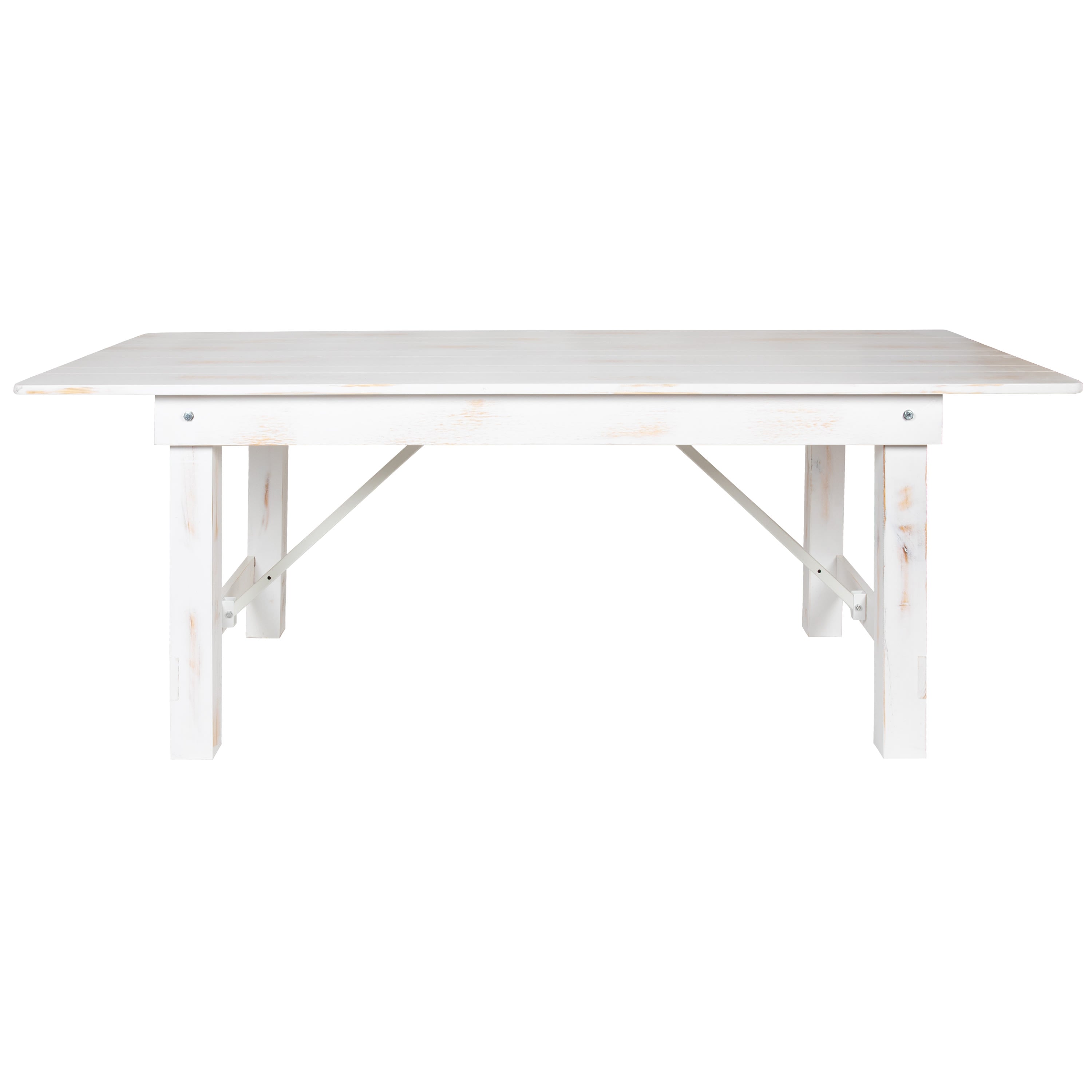 FLASH HERCULES Series 7' x 40" Rectangular Solid Pine Folding Farm Table