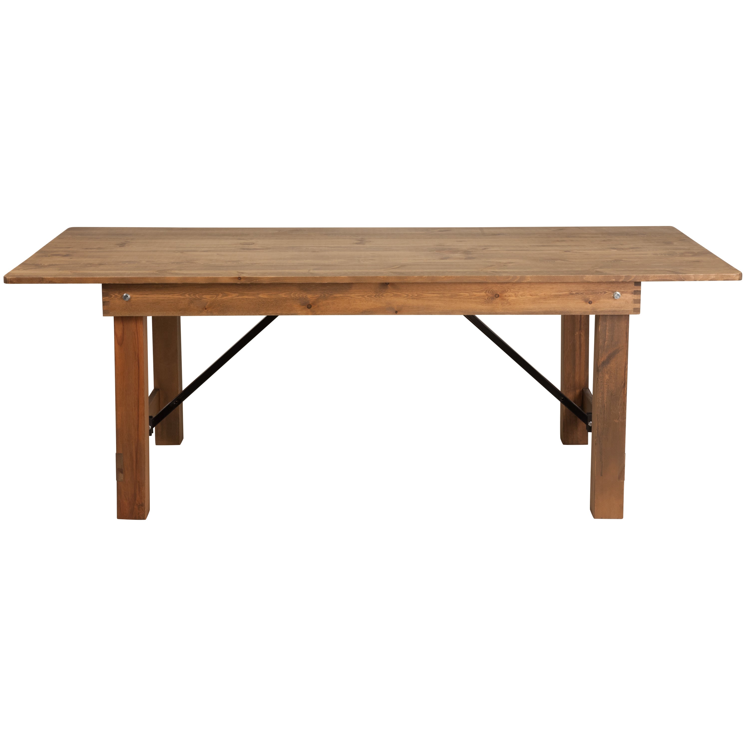 FLASH HERCULES Series 7' x 40" Rectangular Solid Pine Folding Farm Table