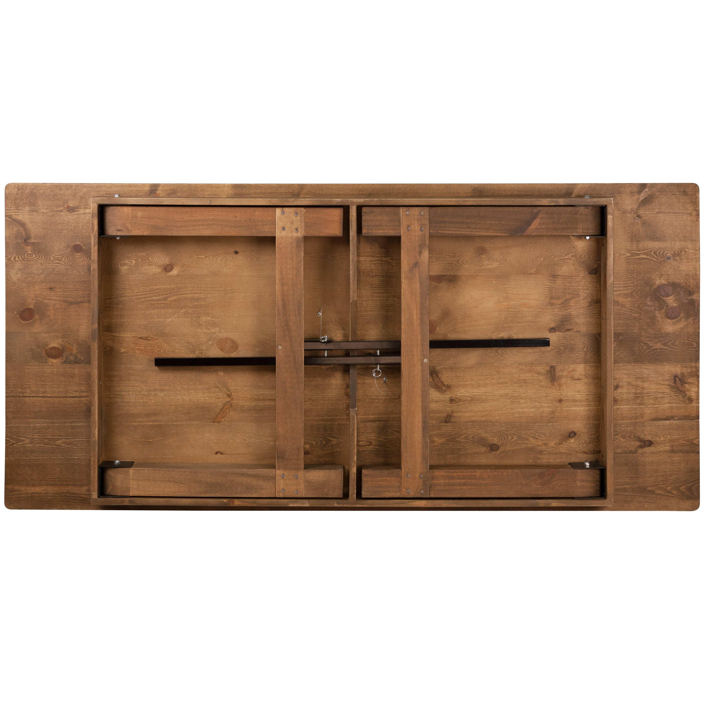 FLASH HERCULES Series 7' x 40" Rectangular Solid Pine Folding Farm Table