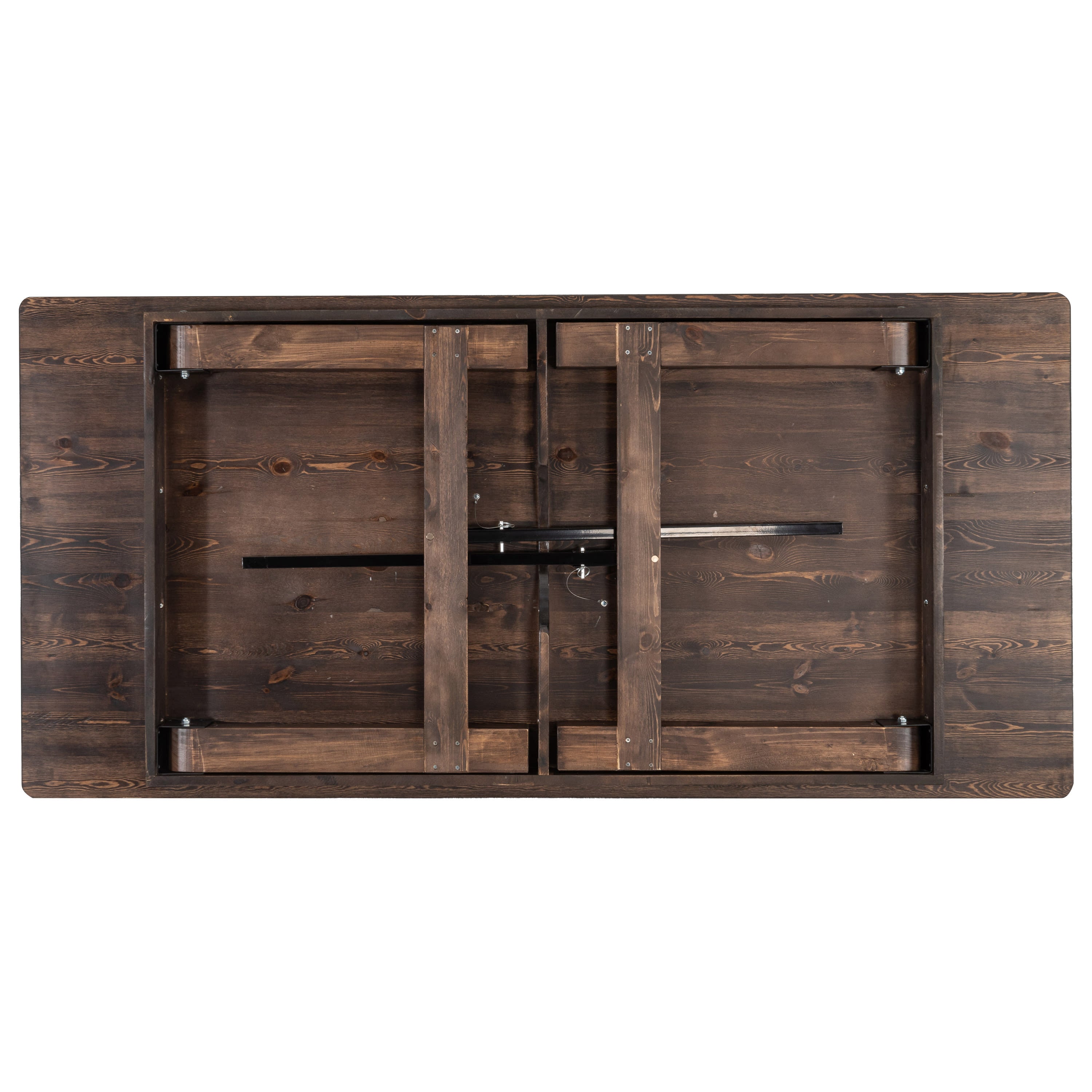 FLASH HERCULES Series 7' x 40" Rectangular Solid Pine Folding Farm Table