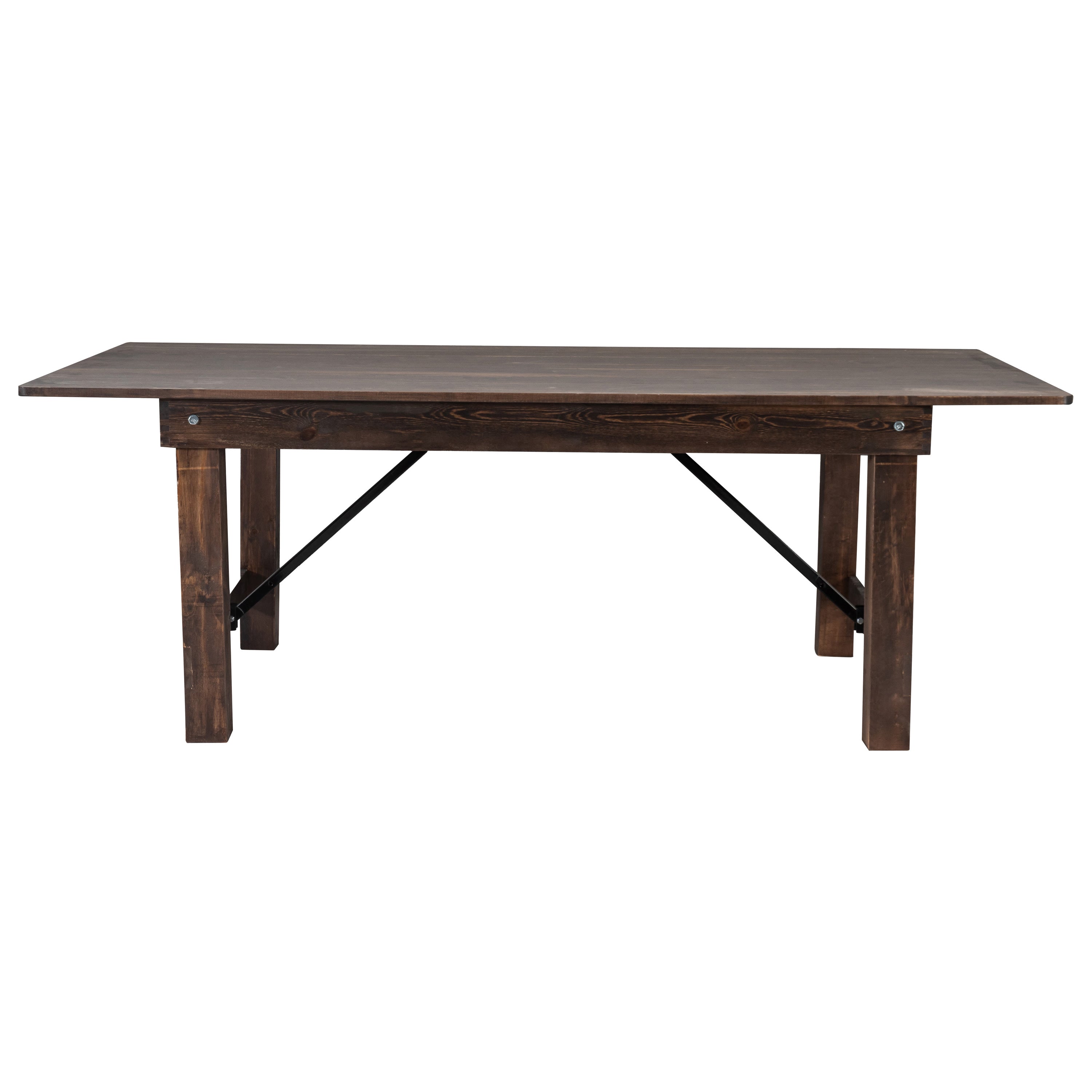 FLASH HERCULES Series 7' x 40" Rectangular Solid Pine Folding Farm Table