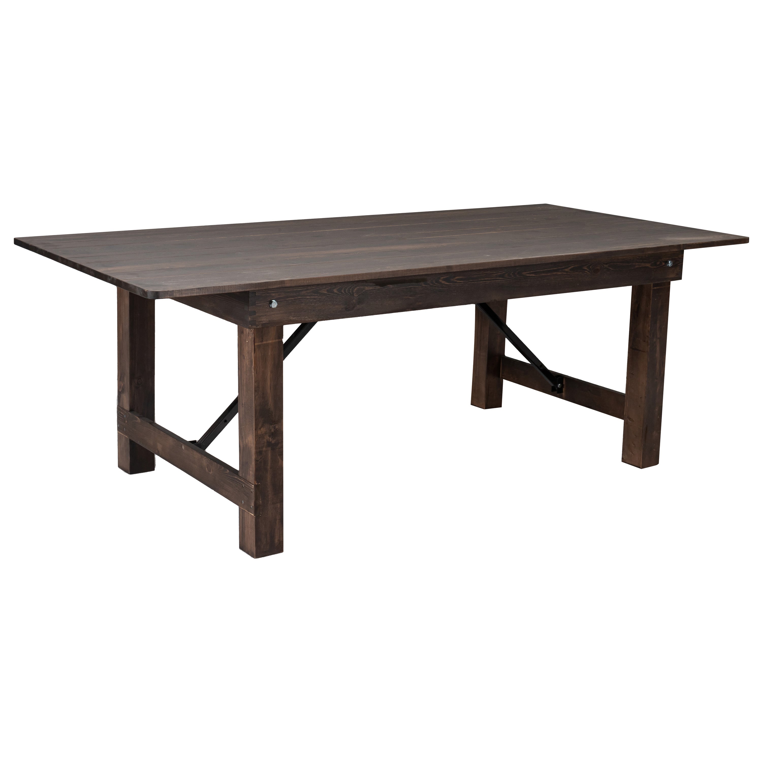 FLASH HERCULES Series 7' x 40" Rectangular Solid Pine Folding Farm Table